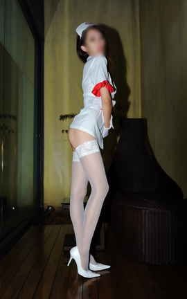 丝间舞 原创个人丝袜摄影 NO.438 白色高筒蕾丝袜护士装